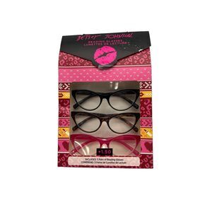 Betsey Johnson Reading Glass +1.50 3 Pair